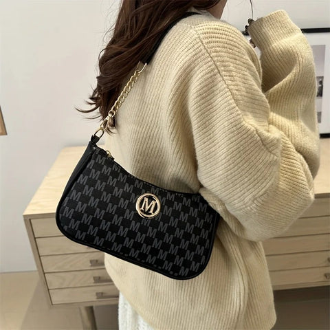 Crossbody Handbag - Vintage Style with Letter M Initial