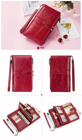 Genuine Leather Wallet - Fits in Cell Phone & Passport