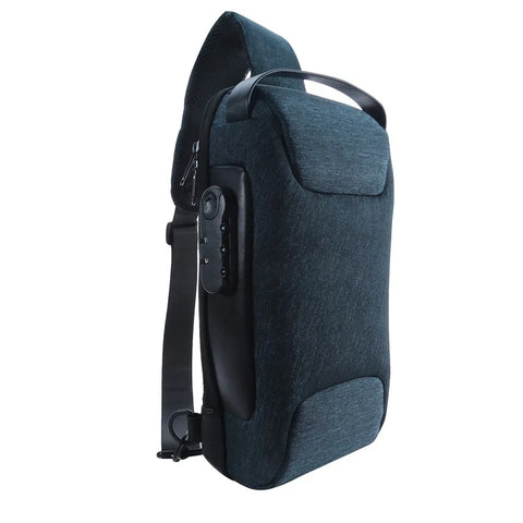 MEN'S USB Crossbody Bag Anti-Theft Shoulder Bags Waterproof Multifunction Short Travel Messenger Chest Pack