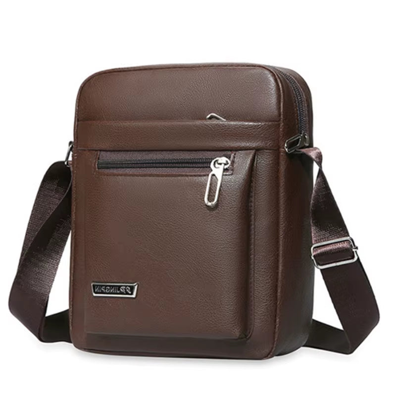 Men's HQ PU Leather Bag Crossbody Shoulder Bag Tote Fashion Business Use Suitable for 9.1 inch IPAD Messenger Bag 