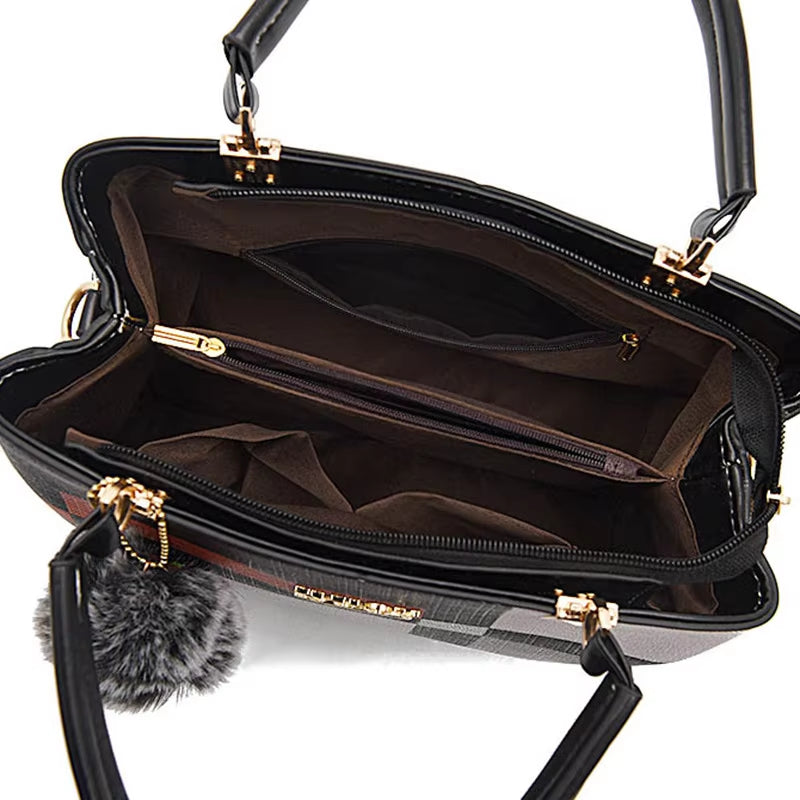 Ladies Handbag Elegant Designer Look PU Leather Crossbody Bag Shoulder Bag Top-Hand Tote Bag
