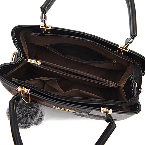 Ladies Handbag Elegant Designer Look PU Leather Crossbody Bag Shoulder Bag Top-Hand Tote Bag