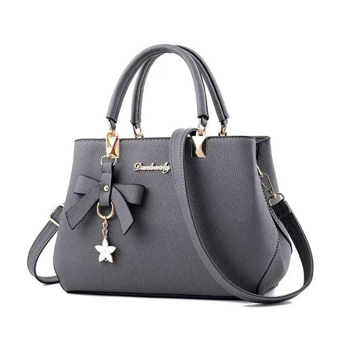 Top Handle Bag - Tote Bag with Flower Pendant