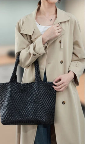 Woven Tote Bag - Large Shoulder Handbag