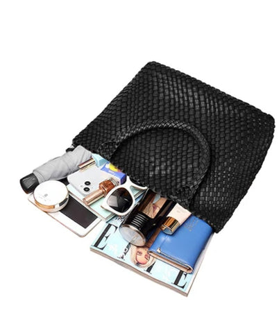 Woven Tote Bag - Large Shoulder Handbag